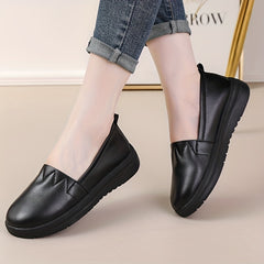 Women's Flat Faux Leather Loafers Lightweight Shoes