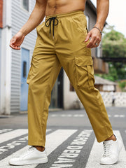 Men's Cargo Pants Straight Leg Outdoor Work Trousers