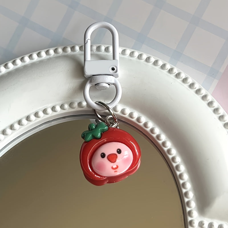 Cartoon Starfish Fish Strawberry Rabbit Keyring Charms Pendant