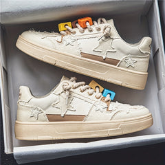 Men's Star Skate Shoes, Good Grip, Breathable, Lace-up Sneakers