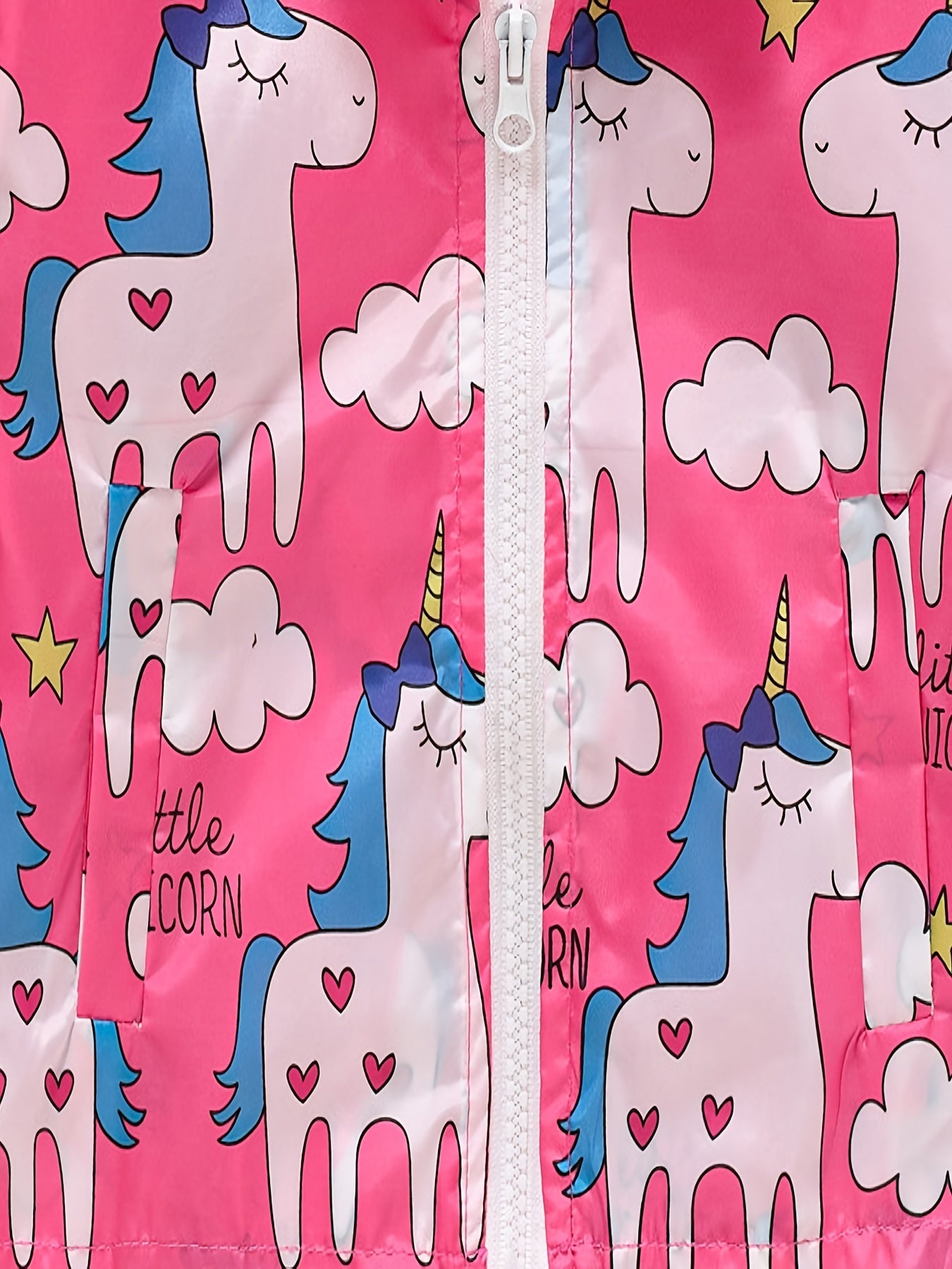 Girls Unicorn Print Hooded Jacket for Winter