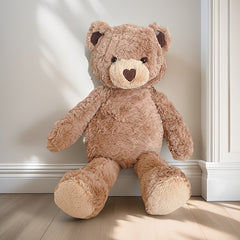 Soft Plush Love Bear Stuffed Animal Brown Teddy with Heart Detail