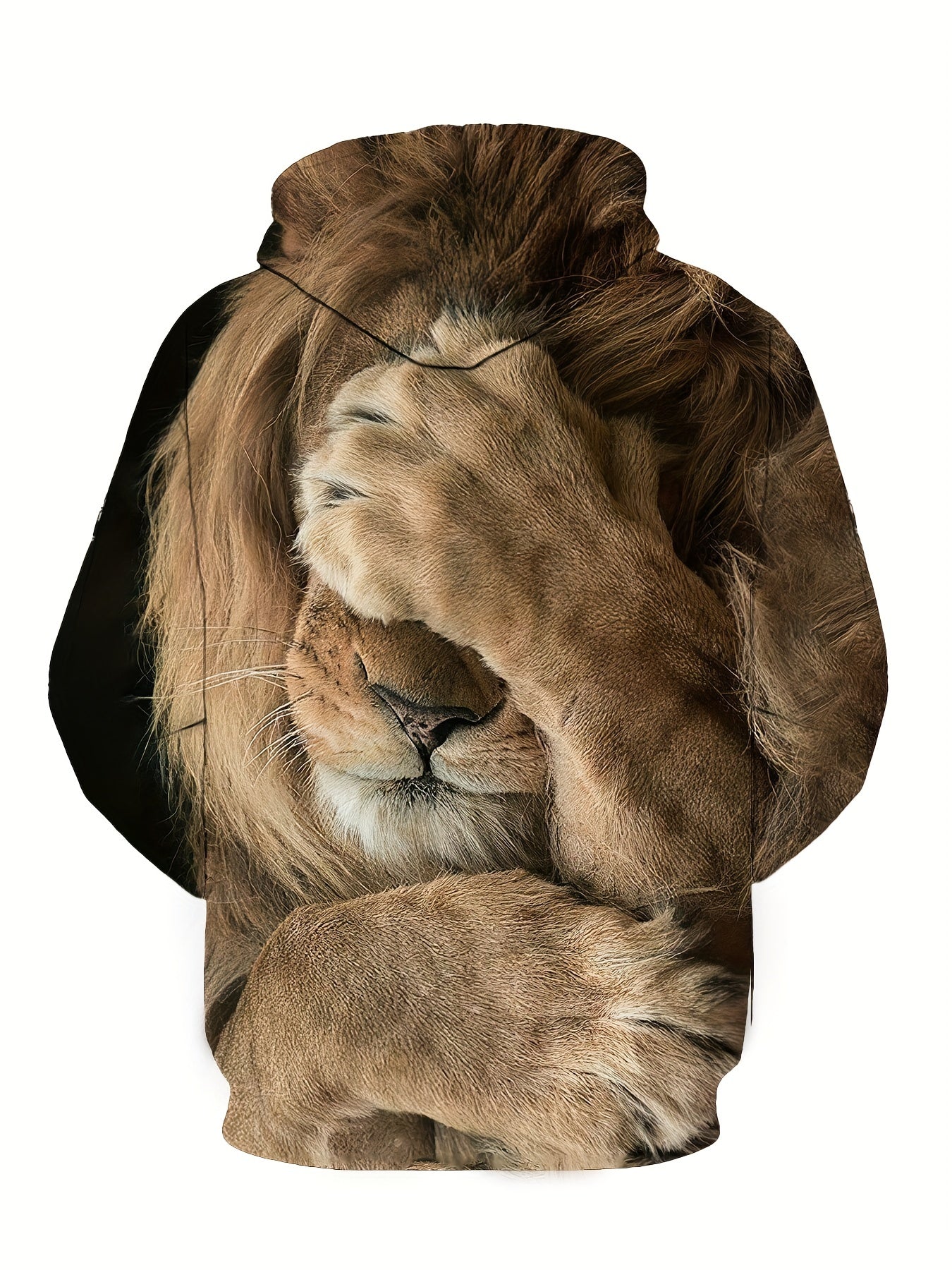 Lion 3D Print Sports Hoodie Men's Casual Pullover Hooded Sweatshirt