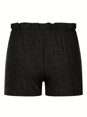 Solid Drawstring Waist Shorts for Women