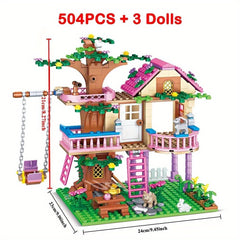 504pcs Friends City Tree House Building Blocks Set with Figures Garden DIY Toys