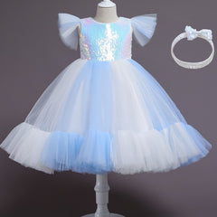 Sequin Fish Scales Princess Dress Fancy Dress Up Party Costume