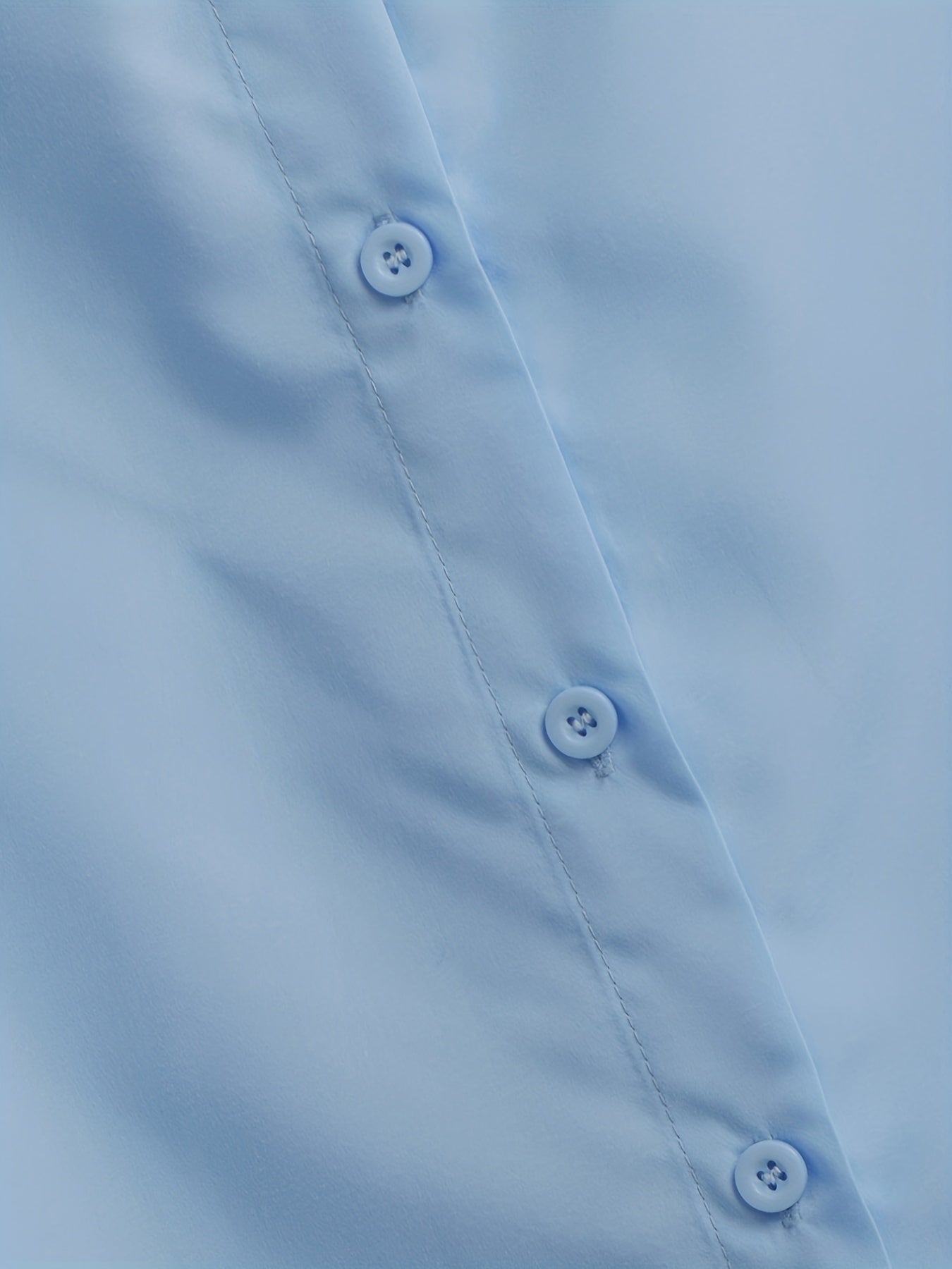 Solid Long Sleeve Button Up Shirt Top