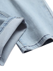 Men's Slim Fit Stretch Jeans Ripped Washed Denim Pants