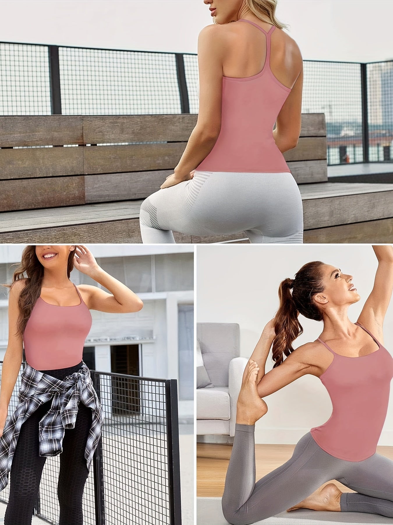 Summer Women's Seamless Cami Top Solid Round Neck Vest