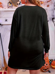Skull Print Long Sleeve Tee Sleep Dress