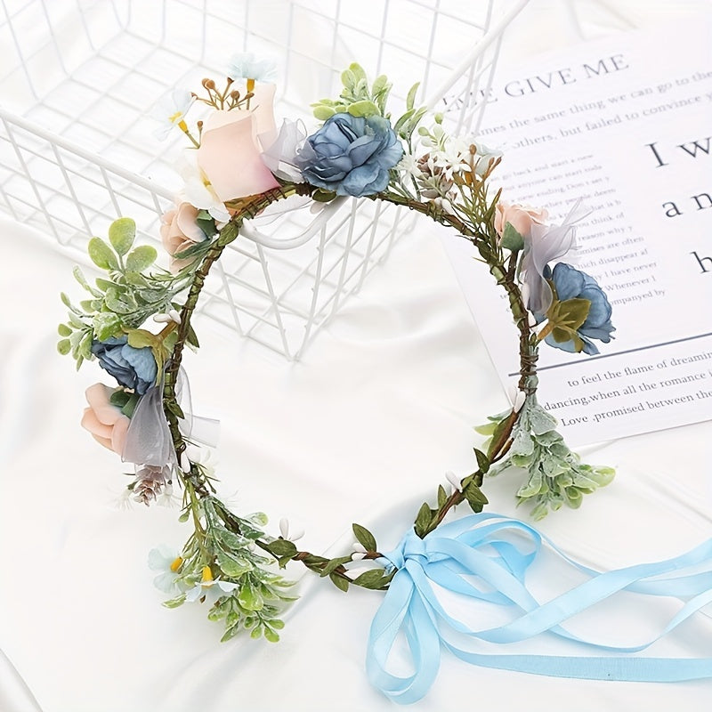 Simulated Flower Garland for Girls Party Headdress
