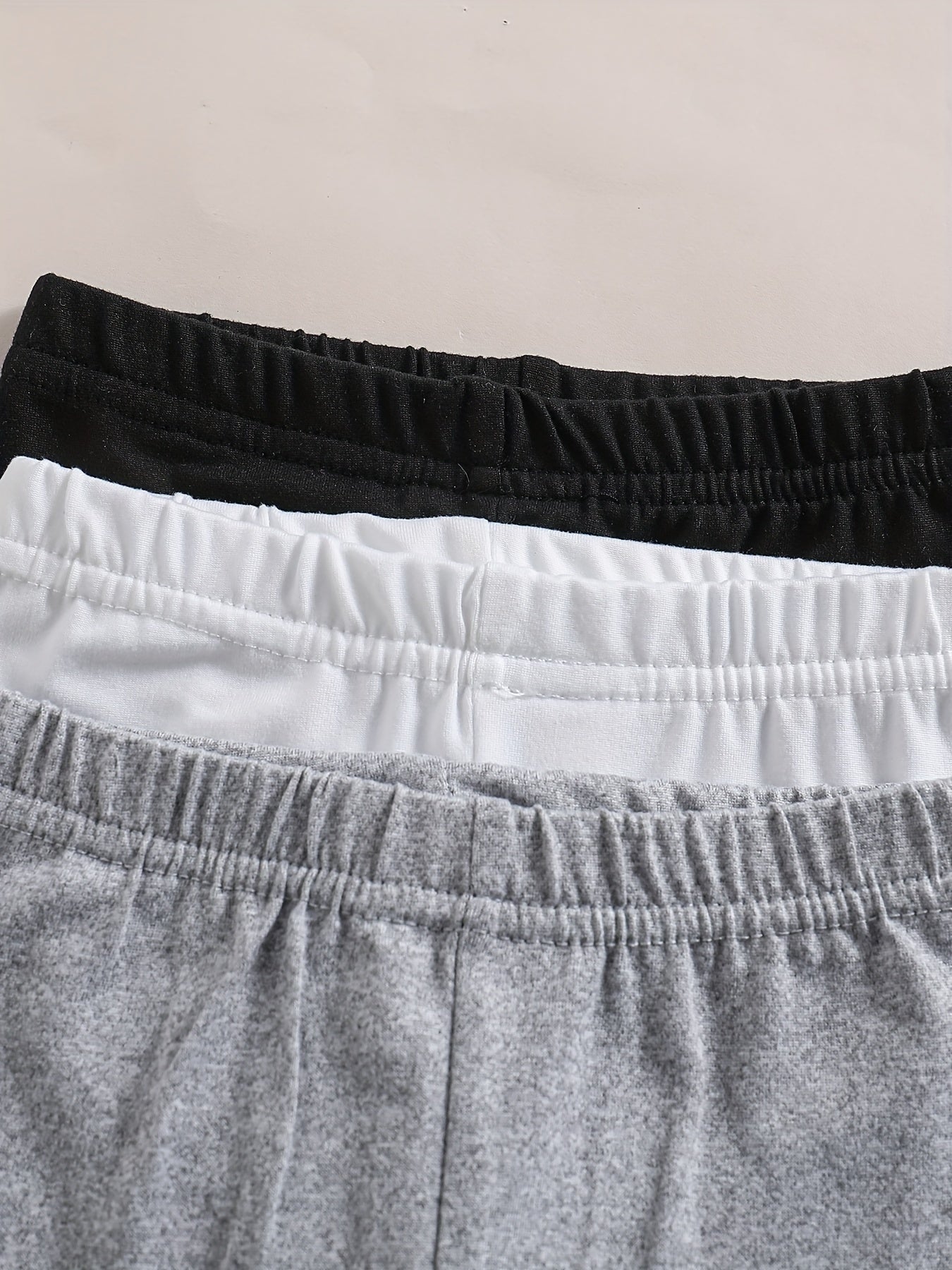 3pcs Toddler Girls Elastic Waist Biker Shorts Set