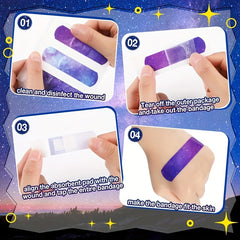 50pcs Starry Sky Bandage Cartoon Bandages Waterproof Breathable
