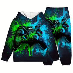 Boys Gamepad 3D Print Hoodie & Sweatpants Set