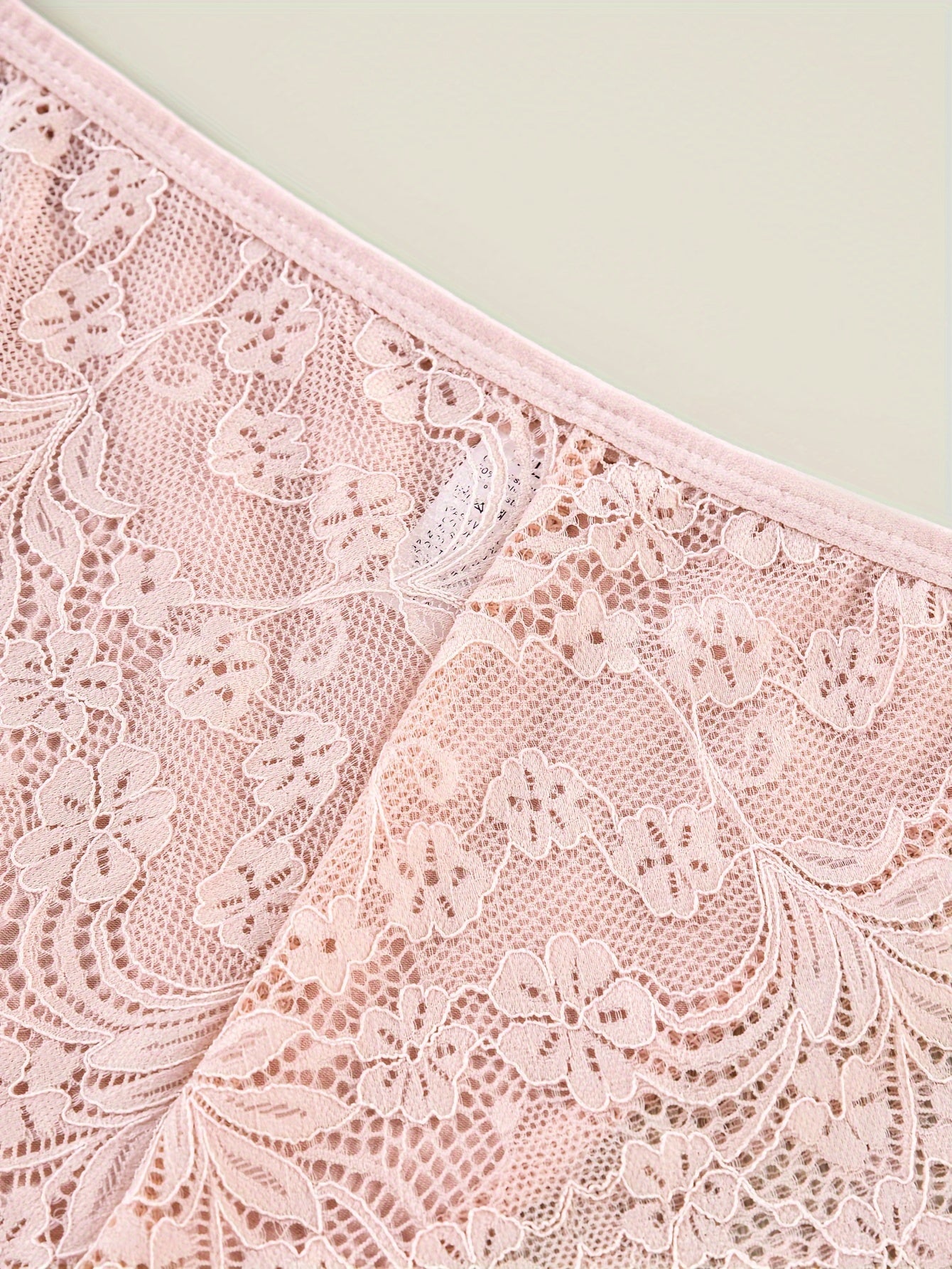 2 Pack Plus Size Contrast Lace Seamless Briefs Set