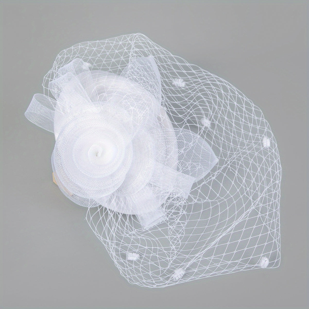 Mesh Flower Veil Handwork Fascinator for Tea Party Birthday Horce Racing Bridal
