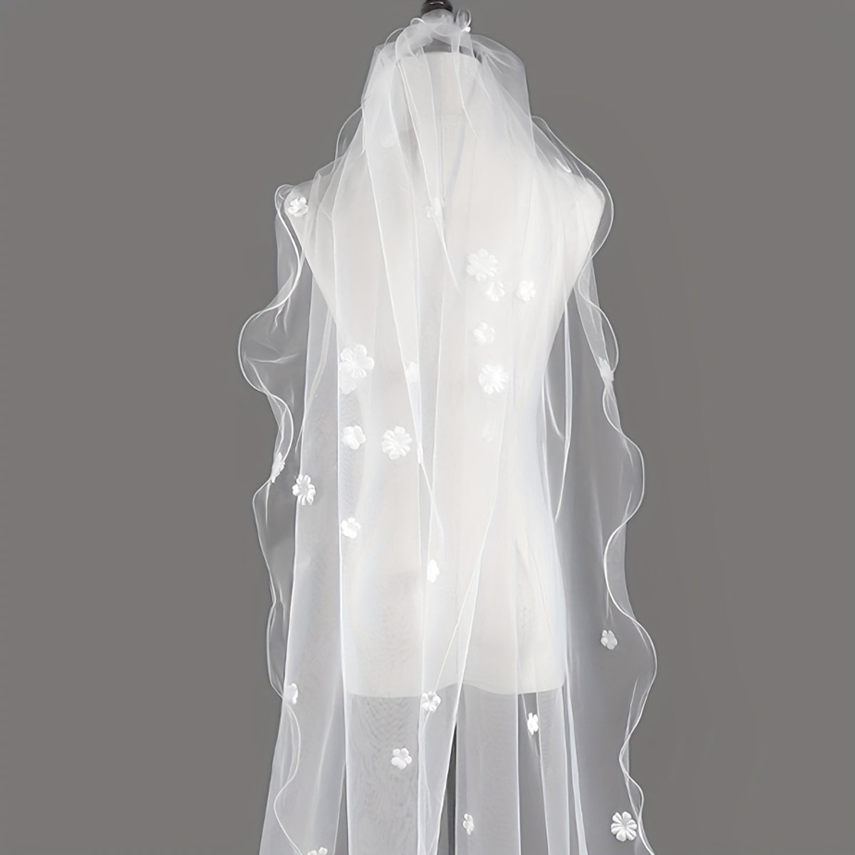 Baroque Wedding Veil With Comb Bride Cathedral Veil 1 Tier Long Veil