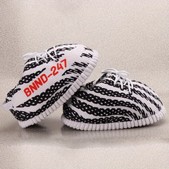 Men's Cozy Striped Indoor Slippers Warm & Soft House Shoes for Winter