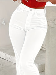 High Waist Flared Jeans Wide Legs Bell Bottom Denim Pants Women's Clothing