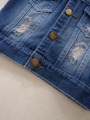Toddler Girls Hooded Denim Jacket
