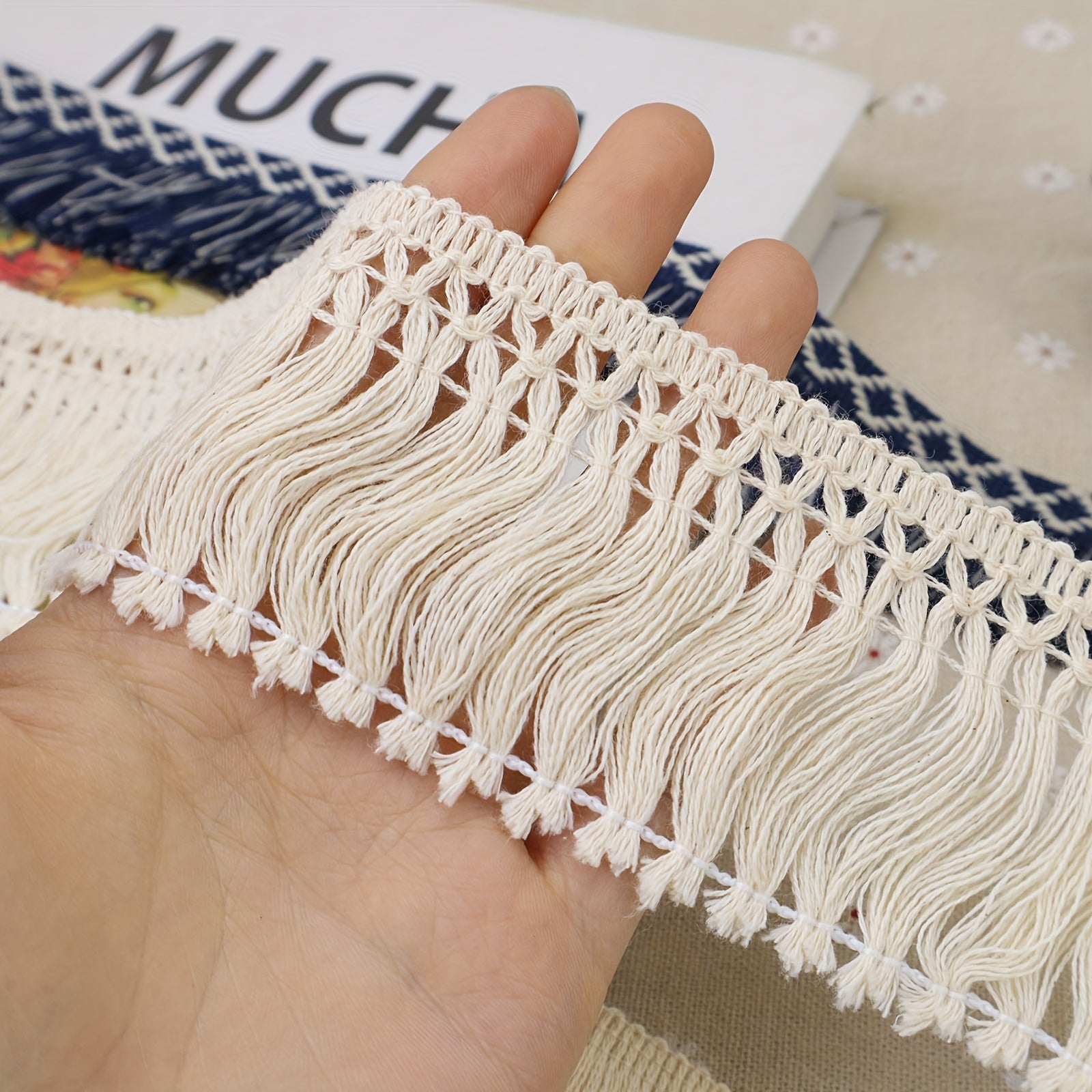 2 Yards Cotton Fringe Trim Tassel Lace For DIY Crafts Clothing Wedding