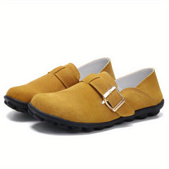 Women's Comfy Slip On Loafers with Buckle Strap