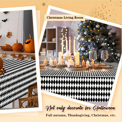 3pcs Checkered Tablecloths Plastic Checkered Tablecloths for Party Supplies