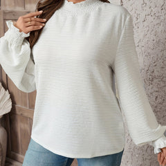 Shirred Neck Lantern Sleeve Top