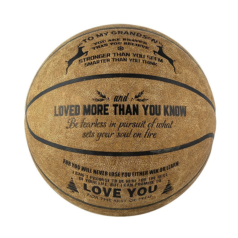 Bravery Inspiring PU Leather Basketball for Grandsons