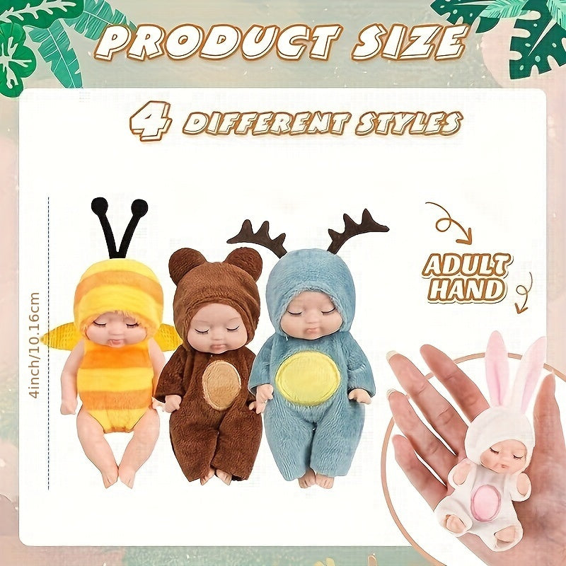 6pcs Fairy Princess Doll Set with 4 Animal Kids Perfect for Birthdays