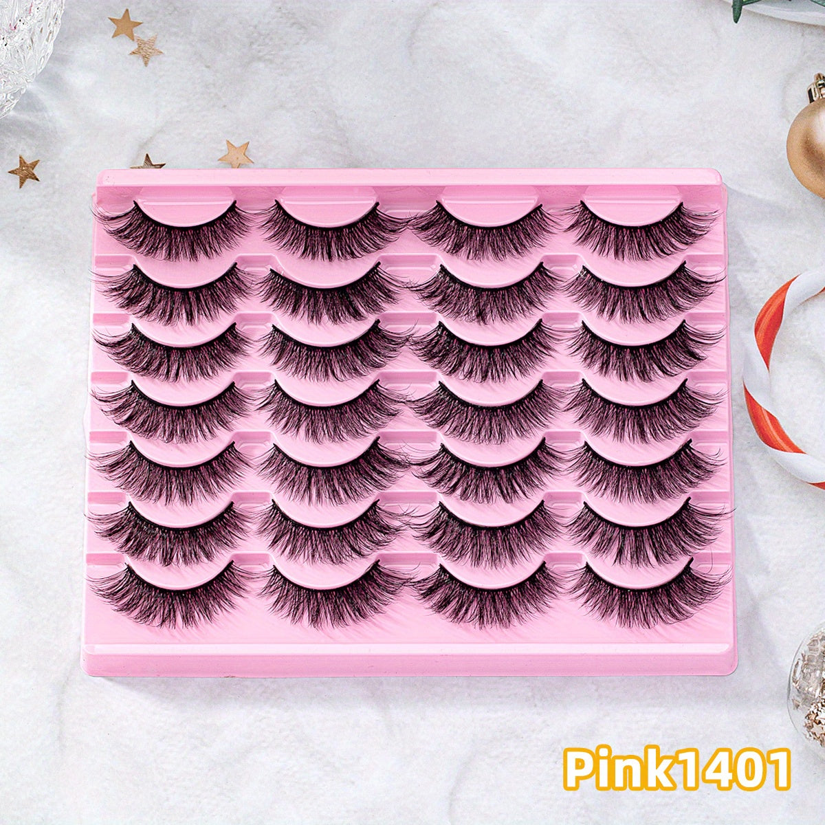 14 Pairs 3D Faux Mink False Eyelashes - Dramatic Cat Eye Look