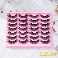 14 Pairs 3D Faux Mink False Eyelashes - Dramatic Cat Eye Look