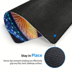 Mushroom Pattern Square Mouse Pad 20x24cm for Games Home Office Rubber Border