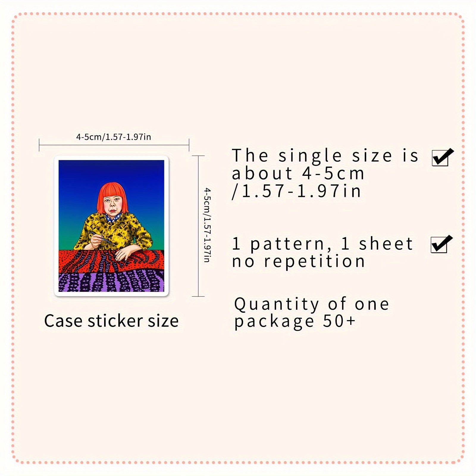 50 Hand-painted Polka Dot Stickers for Journal, Books, Cups
