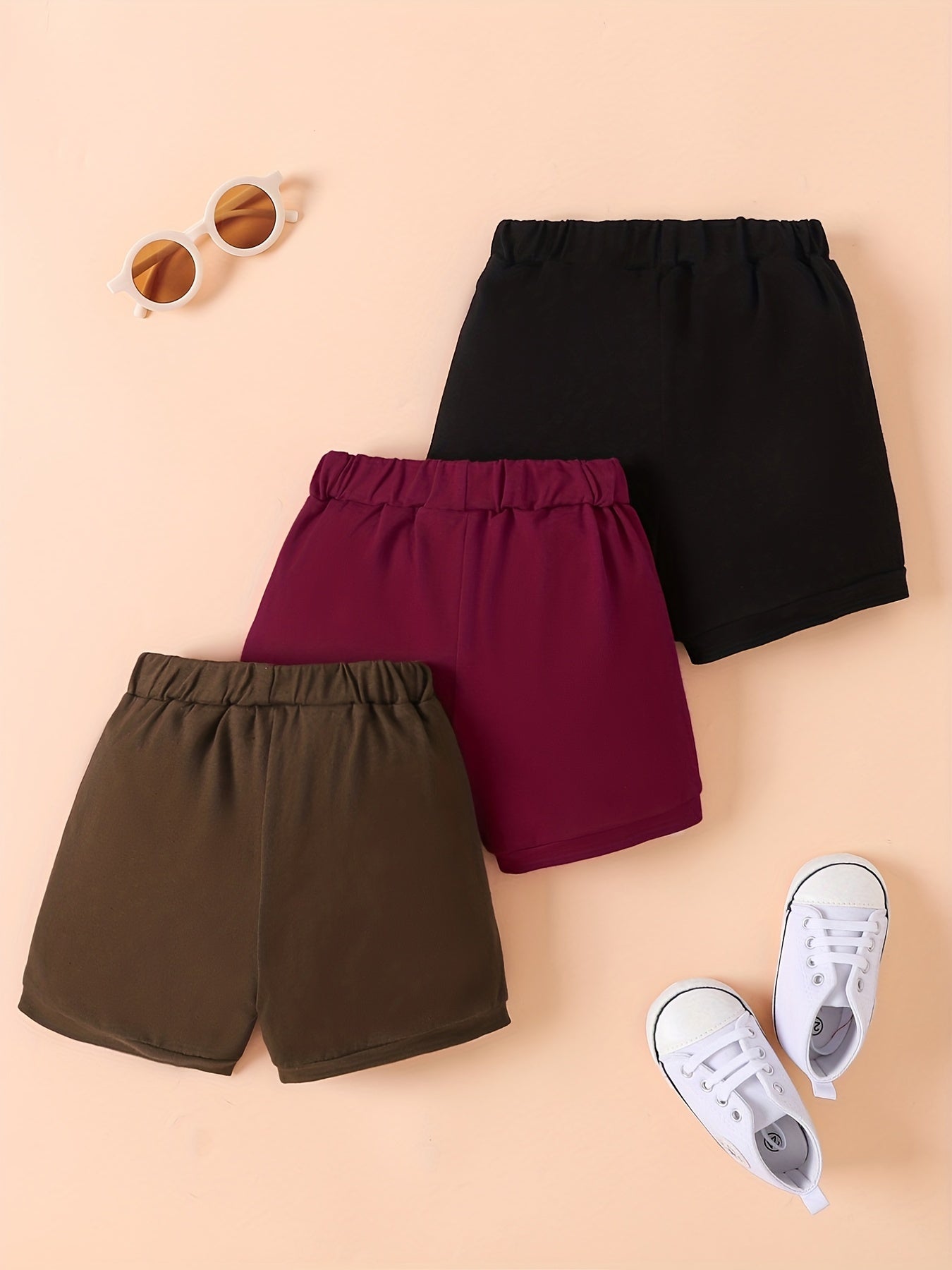 3pcs Baby Boys Casual LA Graphic Elastic Waist Shorts Set