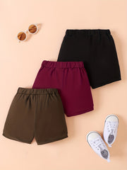 3pcs Baby Boys Casual LA Graphic Elastic Waist Shorts Set