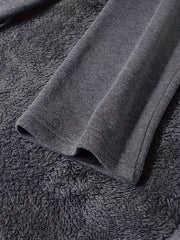 Solid Fleece Long Sleeve Maxi Dress