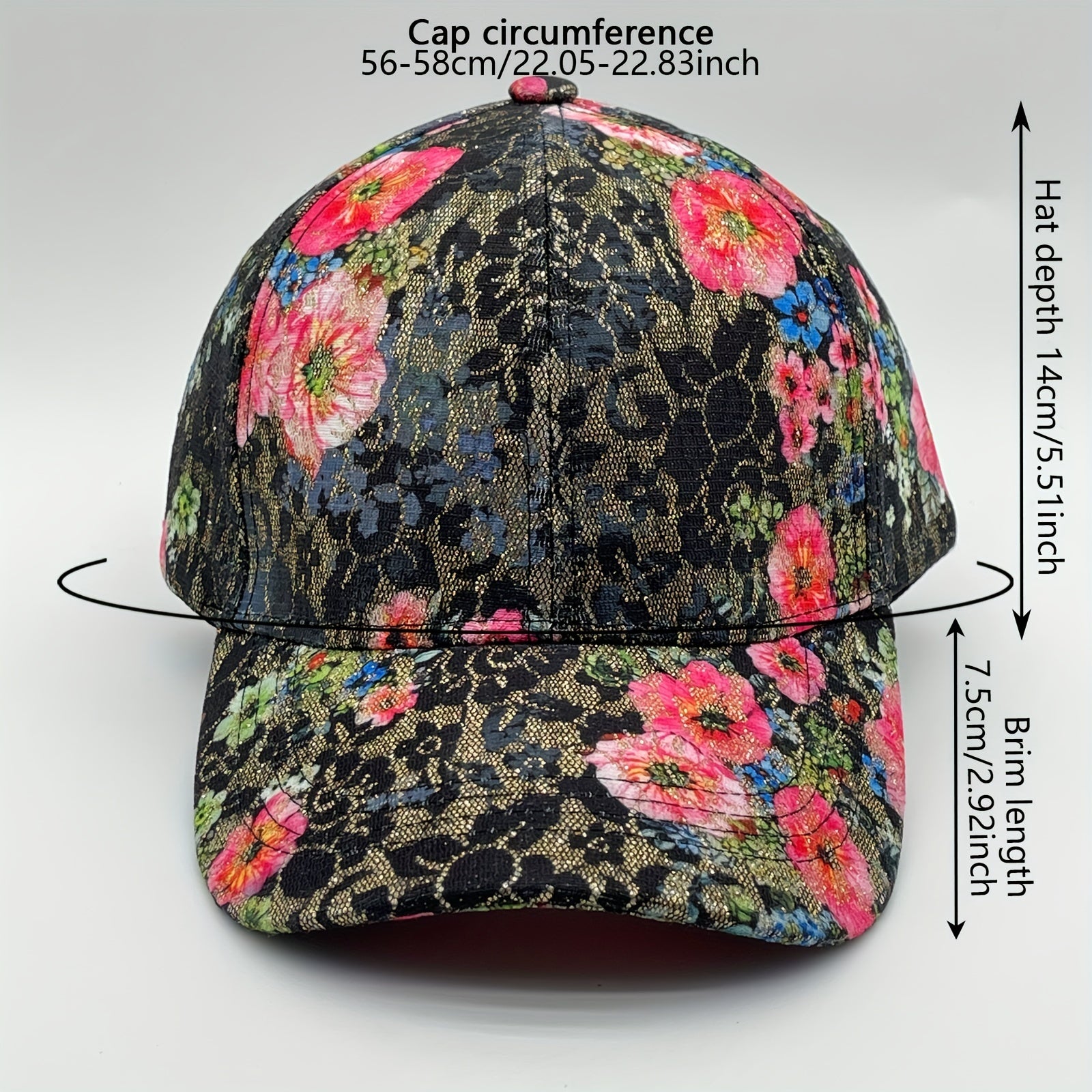 Vintage Floral Embroidered Baseball Cap for Women