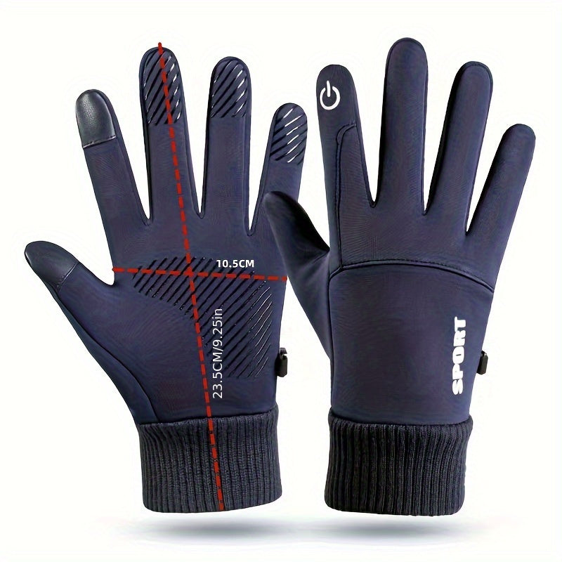 Outdoor Windproof Coldproof Cycling Warm Gloves Non-slip Plush Gloves