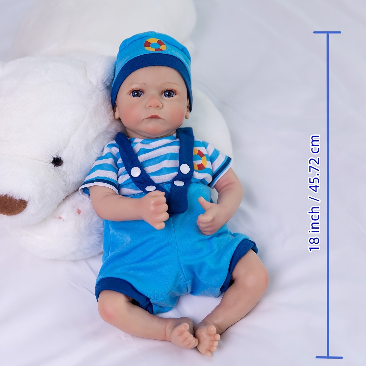 18" Reborn Baby Dolls Realistic Soft Vinyl Toy For Kids