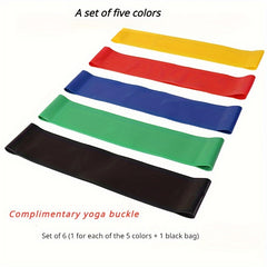 5pcs Yoga Resistance Rope TPE Fitness Stretching Band with Storage Bag