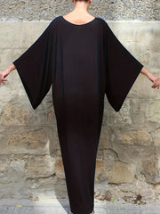 Retro Abaya Dress Women's Plus Batwing Sleeve Maxi Loose Dress