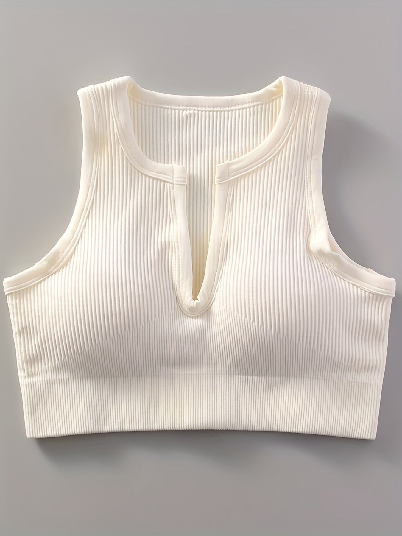 Seamless Shockproof Yoga Bra Ribbed Fitness Sports Bra