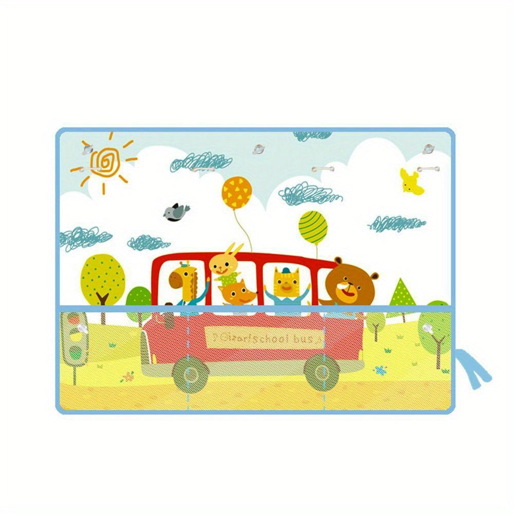 Adjustable Cartoon Car Sun Shade Curtain with Side Window Pocket