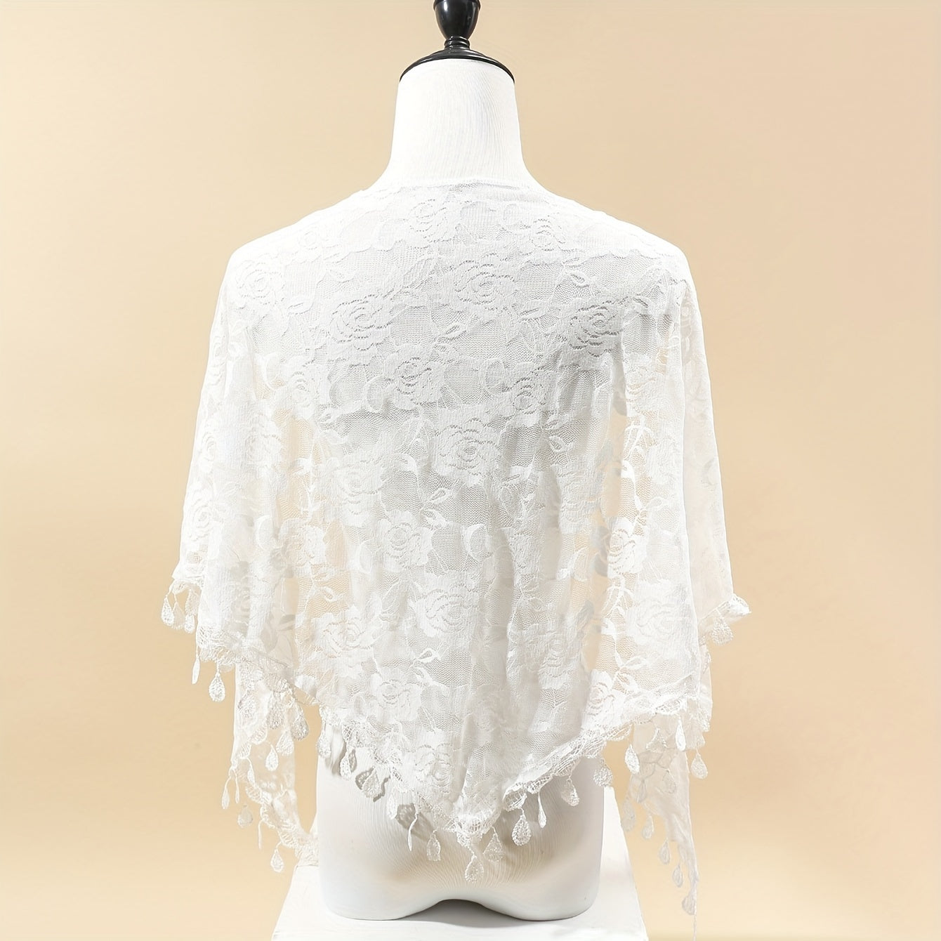 Floral Lace Triangle Shawl Large Hollow Scarf Women Party Prom