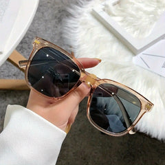 Square Sunglasses Clear Jelly Frame Anti Glare Glasses UV400