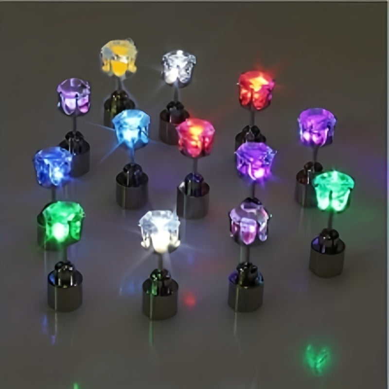 LED Luminous Earrings Flash Crown Christmas Halloween Decorations