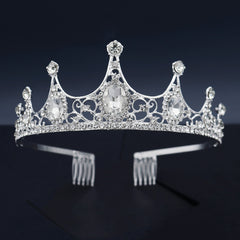 Pink Rhinestone Baroque Crown Hairband Headband Party Favor Decorations