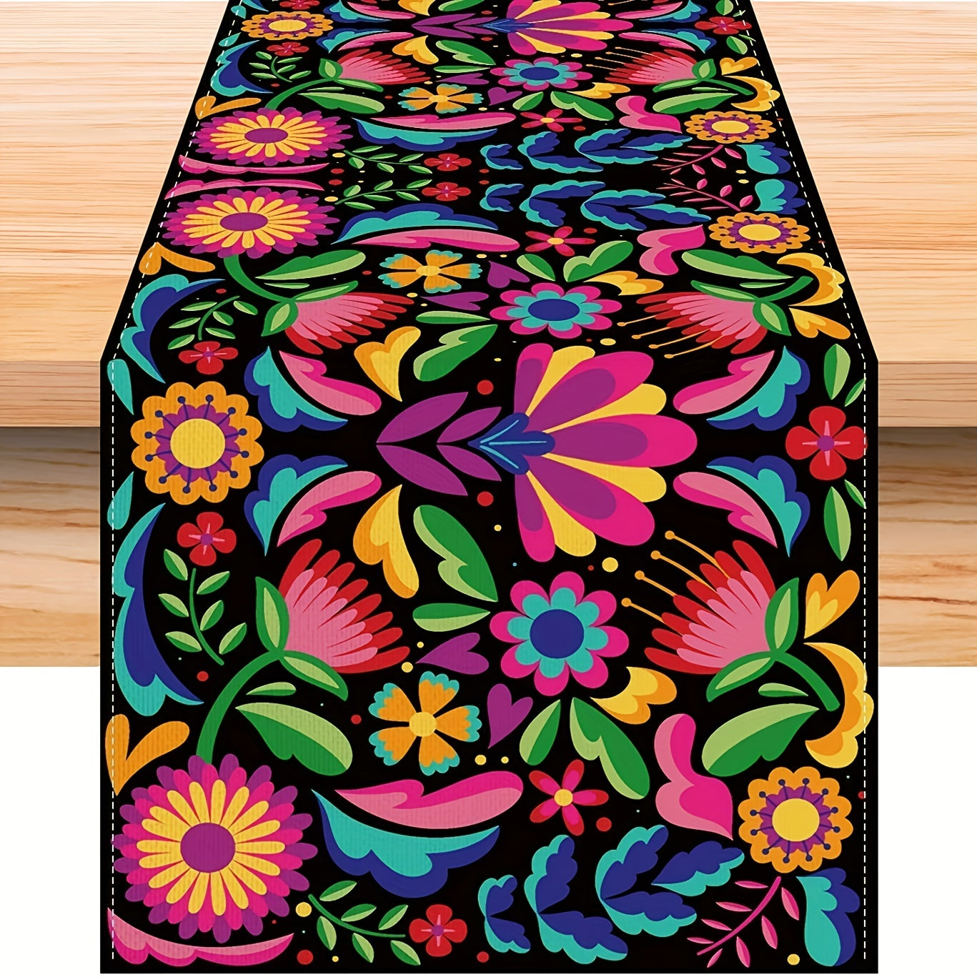 Printed Linen Polyester Table Runner 72in Hanukkah Kitchen Decor