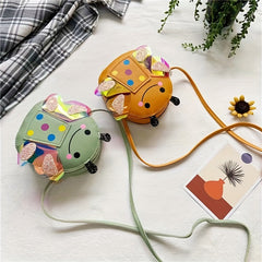 Girls Glitter Cartoon Bee Shoulder Bag Coin Purse Crossbody Bag